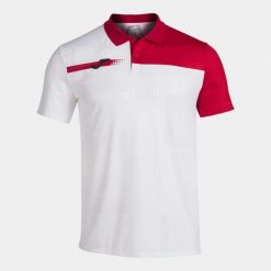 Koszulka tenisowa męska z krótkim rękawem Joma Torneo Sleeve Polo. Białe koszulki polo Joma, m, bez wzorów, bez kołnierzyka, bez ramiączek. Za 101.00 zł.