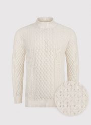 PAKO LORENTE – Beżowy sweter męski. Brązowe swetry nierozpinane Pako Lorente, l, bez wzorów, z bawełny, bez kołnierzyka, bez ramiączek. Za 139.99 zł.