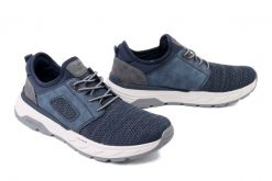 RIEKER 06150-14 blue, półbuty męskie. Niebieskie eleganckie półbuty Rieker, bez wzorów, bez obcasa, bez zapięcia. Za 399.90 zł.