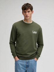 MESKA BLUZA LEE WOBBLY LEE SWS LICHEN OLIVE 112376437. Zielone bluzy Lee, s, bez wzorów, bez kaptura. Za 129.99 zł.