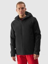4F Kurtka narciarska membrana 5000 męska - czarna L. Czarne kurtki narciarskie i snowboardowe 4F, l, bez wzorów, z poliesteru, narciarskie. Za 349.99 zł.
