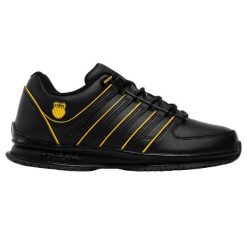 Sneakersy męskie K-swiss RINZLER COURT STYLE czarne (01235-071-M). Czarne buty sportowe casual K-SWISS, bez wzorów, bez zapięcia. Za 339.00 zł.