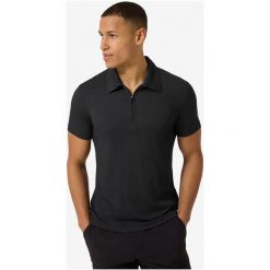 Koszulka polo z krótkim rękawem męska SUPER.NATURAL M Light Air Zip Polo. Czarne koszulki polo super.natural, m, bez wzorów, bez kołnierzyka, bez ramiączek. Za 389.99 zł.