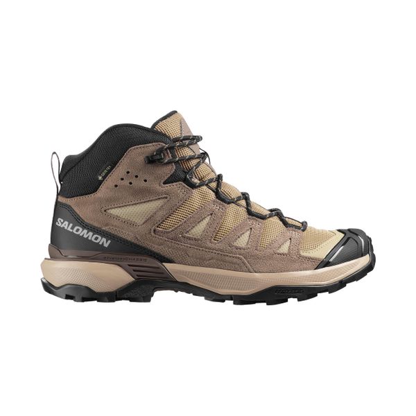 Obuwie Turystyka piesza Mężczyzna X ULTRA 360 LEATHER MID GORE-TEX. Brązowe buty turystyczne Salomon, bez wzorów, z gore-texu, bez zapięcia, trekkingowe, gore-tex. Za 699.00 zł.