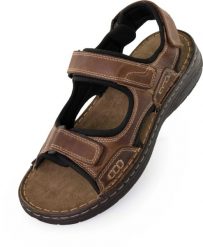 Męskie skórzane sandały Nell Gets Camel Brown. Brązowe sandały ENELL, z materiału, bez zapięcia. Za 311.99 zł.