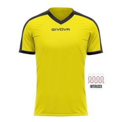 Givova Revolution Sport T-shirt - Żółto-Czarny 3XL - Oddychający i Trwały. Czarne t-shirty sportowe Givova, bez wzorów, bez ramiączek, do piłki nożnej. Za 52.75 zł.