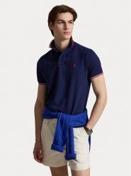 Polo Ralph Lauren Polo 710842621505 Granatowy Regular Fit. Niebieskie koszulki polo Polo Ralph Lauren, m, bez wzorów, z bawełny, bez kołnierzyka, bez ramiączek. Za 599.99 zł.