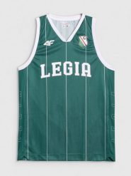 4F Koszulka lifestyle z sezonu 2024/25 uniseks 4F x Legia Warszawa - zielona S. Zielone bezrękawniki 4F, bez wzorów, z dzianiny, bez ramiączek, na fitness i siłownię. Za 219.99 zł.