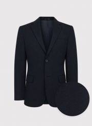 PAKO LORENTE - Gładka granatowa marynarka garniturowa. Garnitury Pako Lorente, na studniówkę, bez wzorów, z elastanu. Za 999.99 zł.