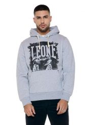 Męskie bokserki z kapturem i nadrukiem „Celebrated”. Szare bokserki LEONE 1947 APPAREL, m, bez wzorów, z bawełny. Za 303.12 zł.