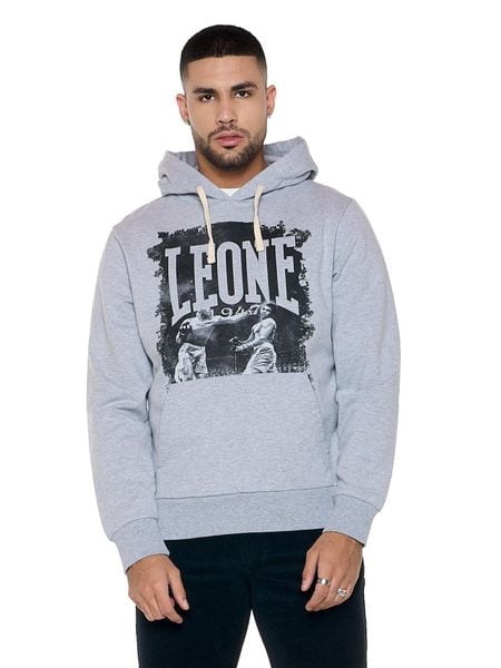 Męskie bokserki z kapturem i nadrukiem „Celebrated”. Szare bokserki LEONE 1947 APPAREL, m, bez wzorów, z bawełny. Za 303.12 zł.