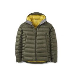 Kurtka trekkingowa puchowa męska Electron Pro Hoody. Zielone kurtki RAB, m, bez wzorów, z puchu, z kapturem. Za 1,419.99 zł.