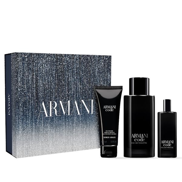 Armani Giorgio Armani Code, zestaw prezentowy dla mężczyzny z wodą toaletową i żelem pod prysznic Zestawy perfum 1 ct Męskie. Perfumy męskie Armani. Za 529.00 zł.