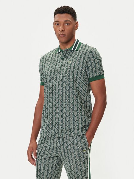 Lacoste Polo DH1417 Zielony Regular Fit. Zielone koszulki polo LACOSTE, m, bez wzorów, z bawełny, bez kołnierzyka, bez ramiączek. Za 499.99 zł.