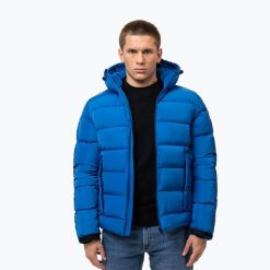 Kurtka zimowa męska Pitbull Airway 4 Padded Hooded. Niebieskie kurtki PITBULL, na zimę, m, bez wzorów, z materiału, bez kaptura. Za 339.99 zł.