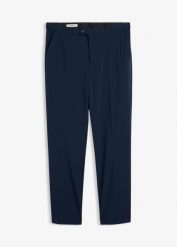 Spodnie garniturowe ze stretchem, z elastyczną talią, modern fit. Niebieskie eleganckie spodnie bonprix, m. Za 179.99 zł.