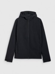 4F Kurtka softshell wiatroodporna membrana 5000 męska - czarna XXL. Czarne kurtki 4F, m, bez wzorów, z dzianiny, z kapturem. Za 299.99 zł.