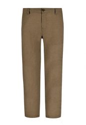 Lniane spodnie chinosy, Comfort Fit, R-LINN. Brązowe eleganckie spodnie Volcano, na lato, m, z bawełny. Za 179.99 zł.