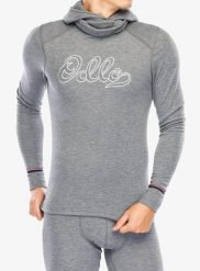 Bluza termoaktywna męska Odlo Active Warm Originals BL Top Facemask LS. Szare bielizna termoaktywna ODLO, m, bez wzorów, z materiału, bez ramiączek, narciarskie. Za 258.49 zł.