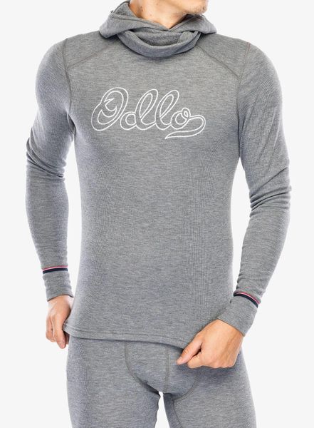 Bluza termoaktywna męska Odlo Active Warm Originals BL Top Facemask LS. Szare bielizna termoaktywna ODLO, m, bez wzorów, z materiału, bez ramiączek, narciarskie. Za 258.49 zł.