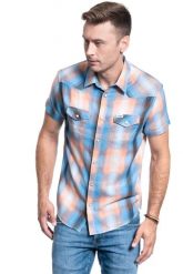 KOSZULA MĘSKA WRANGLER SS WESTERN SHIRT FADED BLACK W5J06DXV6 112130149. Czarne koszule Wrangler, m, bez wzorów, bez kołnierzyka, bez ramiączek. Za 129.99 zł.