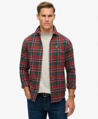 Superdry Koszula Lumberjack z długim rękawem bawełniana Buckshot Check Red. Czerwone koszule Superdry, m, z aplikacjami, z bawełny, bez kołnierzyka, bez ramiączek. Za 369.55 zł.