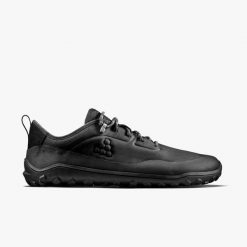 Buty barefoot męskie Vivobarefoot Tracker Leather Low. Czarne buty turystyczne VIVOBAREFOOT, bez wzorów, ze skóry, bez zapięcia, outdoorowe. Za 589.00 zł.