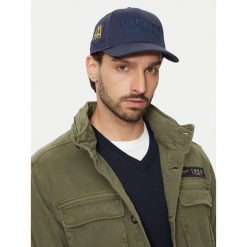 Czapka z daszkiem Aeronautica Militare. Niebieskie czapki z daszkiem Aeronautica Militare, bez wzorów. Za 99.99 zł.