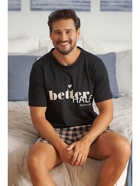 Doctor Nap Piżama w kolorze czarno-szarym rozmiar: M. Czarne piżamy Doctor Nap, m, bez wzorów, z bawełny, bez ramiączek. Za 102.99 zł.