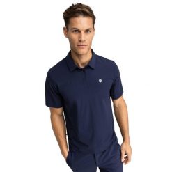 Koszulka polo golf techniczna męska Birkdale. Niebieskie koszulki polo SIROKO, m, bez wzorów, z tkaniny, bez kołnierzyka, bez ramiączek. W wyprzedaży za 148.00 zł.