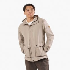 Kurtka outdoor Wędrówki męska Swedemount Sarek Jacket 2.0 wodoodporny. Brązowe kurtki SWEDEMOUNT, m, bez wzorów, bez kaptura. Za 399.99 zł.