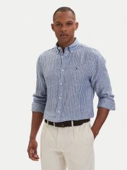Tommy Hilfiger Koszula Bengal MW0MW42400 Niebieski Regular Fit. Niebieskie koszule Tommy Hilfiger, m, bez wzorów, ze lnu, bez kołnierzyka, bez ramiączek. Za 489.99 zł.