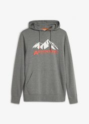 Bluza z kapturem z czystej bawełny organicznej. Szare bluzy bonprix, m, bez wzorów, z bawełny, z kapturem. Za 109.99 zł.