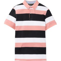 Shirt polo w paski bonprix jasny koralowy - czarno-biały. Koszulki polo bonprix. Za 54.99 zł.