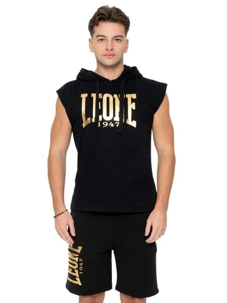 Męska złota bluza bez rękawów z kapturem. Czarne bluzy z kapturem LEONE 1947 APPAREL, m, bez wzorów, z kapturem. Za 265.23 zł.