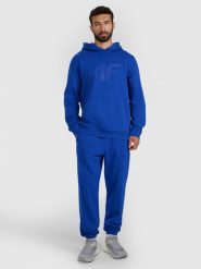 4F Spodnie dresowe joggery męskie - niebieskie XXL. Niebieskie joggery i bojówki 4F, m, bez wzorów, z bawełny, sportowe. Za 149.99 zł.