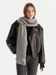 Calvin Klein Szalik Emblem LV04D8014G Szary. Szare szaliki CALVIN KLEIN, bez wzorów, z kaszmiru. Za 599.99 zł.