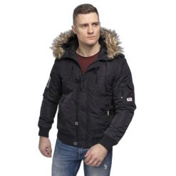Kurtka zimowa Lonsdale Jarreth. Czarne kurtki Lonsdale, na zimę, m, bez wzorów, z futra, bez kaptura. Za 570.55 zł.