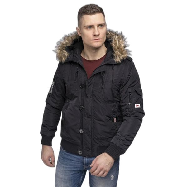 Kurtka zimowa Lonsdale Jarreth. Czarne kurtki Lonsdale, na zimę, m, bez wzorów, z futra, bez kaptura. Za 578.35 zł.