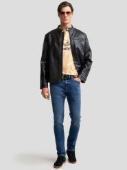 Kurtka męska biker czarna Dall 906. Czarne kurtki BIG STAR, l, bez wzorów, z bawełny, bez kaptura. W wyprzedaży za 299.99 zł.