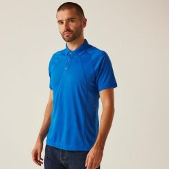 Męska koszulka polo Coolweave. Niebieskie koszulki polo Regatta, m, bez wzorów, bez kołnierzyka, bez ramiączek, trekkingowe. Za 84.99 zł.