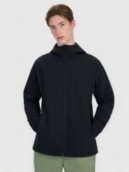4F Kurtka softshell wiatroodporna membrana 5000 męska - czarna L. Czarne kurtki 4F, l, bez wzorów, z dzianiny, z kapturem. Za 299.99 zł.