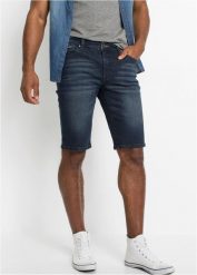 Bermudy dżinsowe ze stretchem o kroju slim fit. Niebieskie jeansy bonprix, m. Za 129.99 zł.