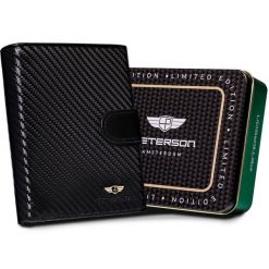 Portfel czarny Peterson skórzany PTN 317Z-CA-6563 BLACK. Czarne portfele Peterson, bez wzorów, ze skóry. Za 105.99 zł.