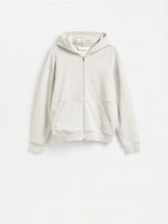 Bawełniana bluza z kapturem - jasnoszary. Szare bluzy z kapturem Reserved, l, bez wzorów, z bawełny, z kapturem. Za 139.99 zł.