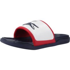 Klapki Lacoste Model Serve Slide Dual Kolor Niebieski. Niebieskie klapki LACOSTE, z syntetyku. Za 326.35 zł.