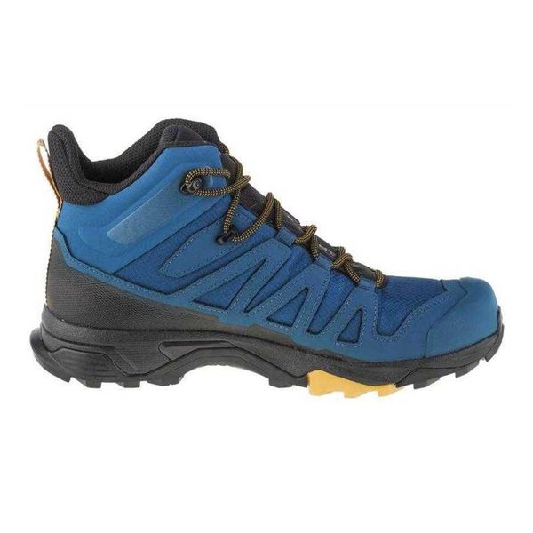 Męskie Buty Turystyczne Ultra 4 Mid Cut. Niebieskie buty turystyczne Salomon, bez wzorów, z gumy, bez zapięcia. Za 858.99 zł.