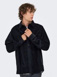 ONLY & SONS Koszula sztruksowa "Waleed" w kolorze khaki rozmiar: XL. Niebieskie koszule Only & Sons, xl, bez wzorów, z bawełny, bez kołnierzyka, bez ramiączek. Za 118.56 zł.