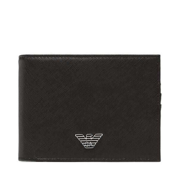 Portfel Emporio Armani. Czarne portfele Emporio Armani, bez wzorów. Za 569.99 zł.