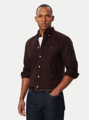 Tommy Hilfiger Koszula Flannel Solid MW0MW40469 Brązowy ciemny Regular Fit. Brązowe koszule Tommy Hilfiger, m, bez wzorów, z bawełny, bez kołnierzyka, bez ramiączek. Za 369.99 zł.